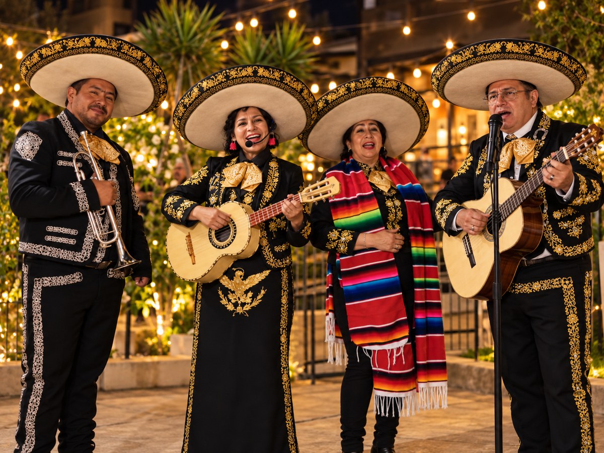 Mariachis Kadistu tocando en vivo