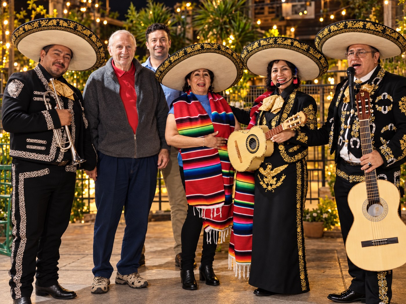Mariachis Kadistu en celebración nocturna